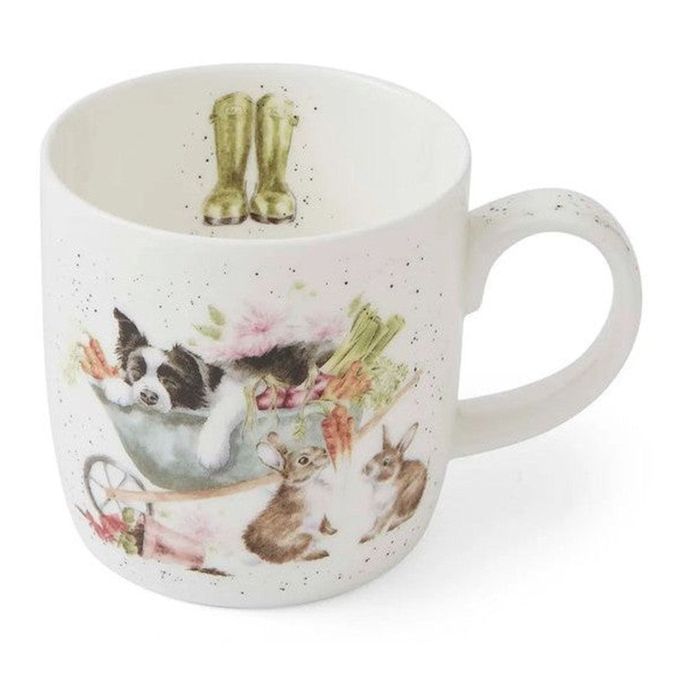 Kubek porcelanowy Wrendale Designs Royal Worcester – drzemiący pies i króliki, 310 ml