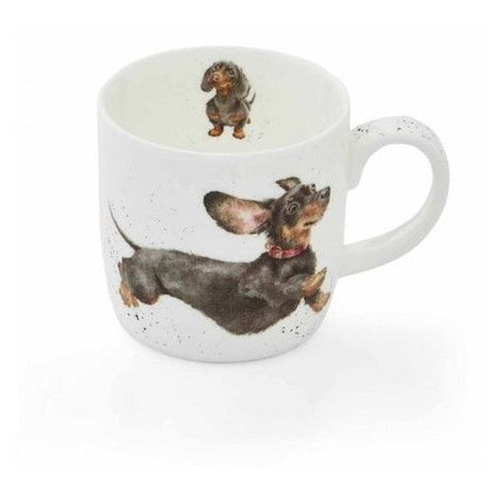 Kubek porcelanowy Wrendale Designs Royal Worcester – jamnik, 310 ml