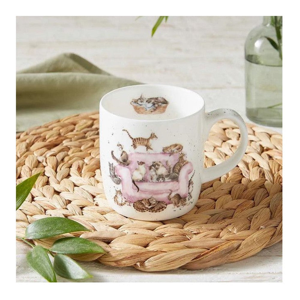 Kubek porcelanowy Wrendale Designs Royal Worcester – kotki na różowym fotelu, 310 ml – zdjęcie 6
