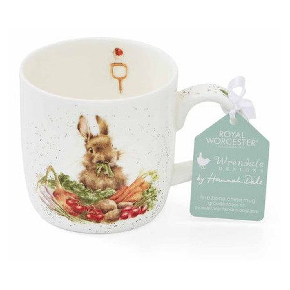 Kubek porcelanowy Wrendale Designs Royal Worcester – królik w warzywniaku, 310 ml