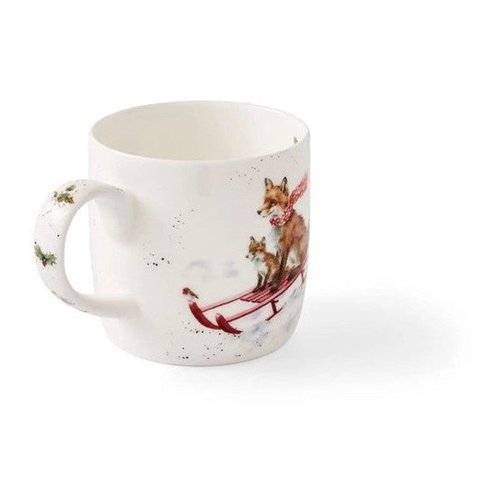 Kubek porcelanowy Wrendale Designs Royal Worcester – lisy na sankach, 310 ml – zdjęcie 3