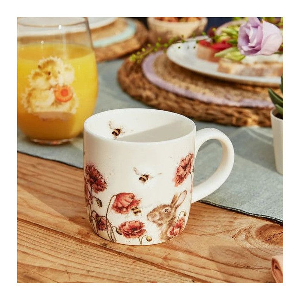 Kubek porcelanowy Wrendale Designs Royal Worcester – maki polne, 310 ml – zdjęcie 2