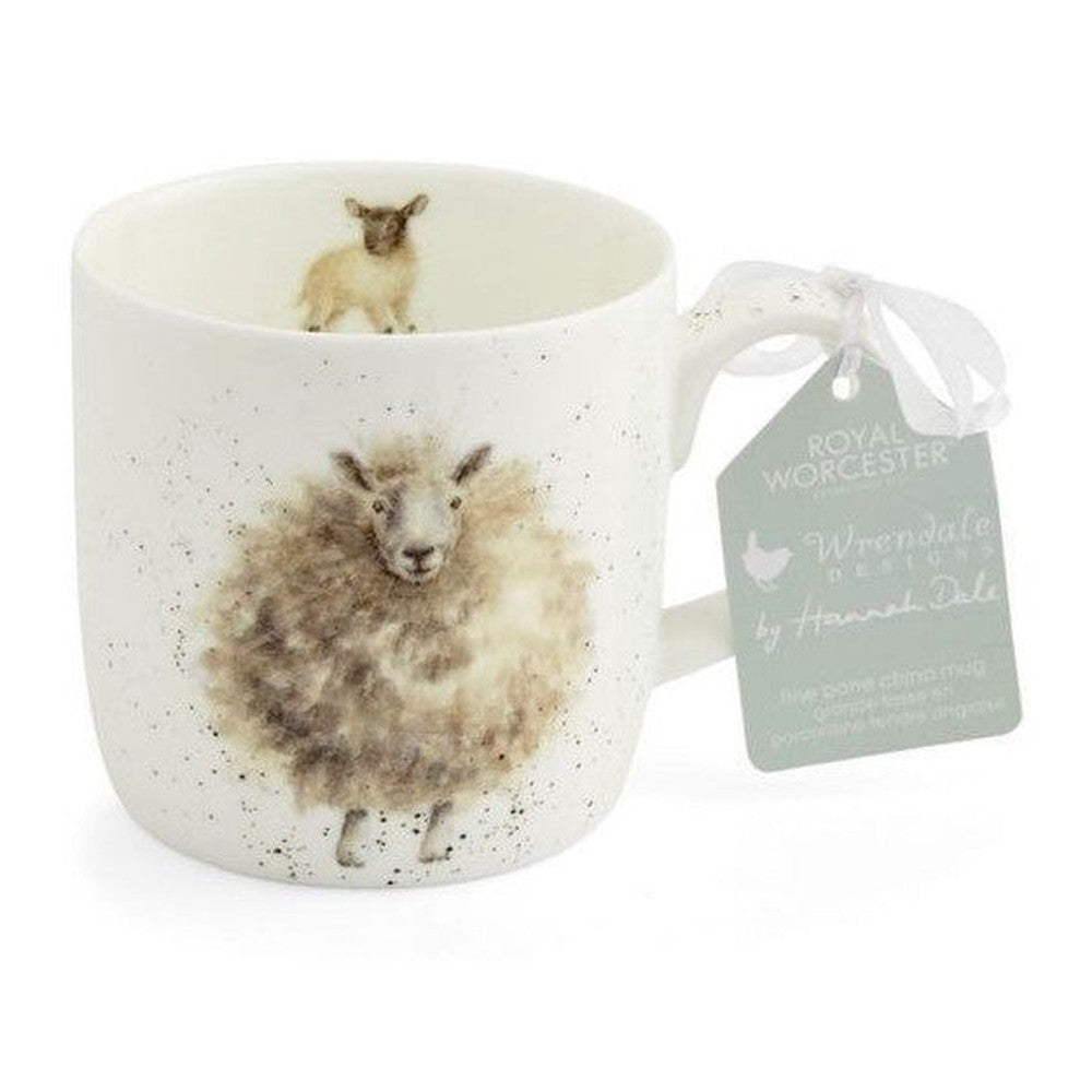 Kubek porcelanowy Wrendale Designs Royal Worcester – owieczki, 310 ml