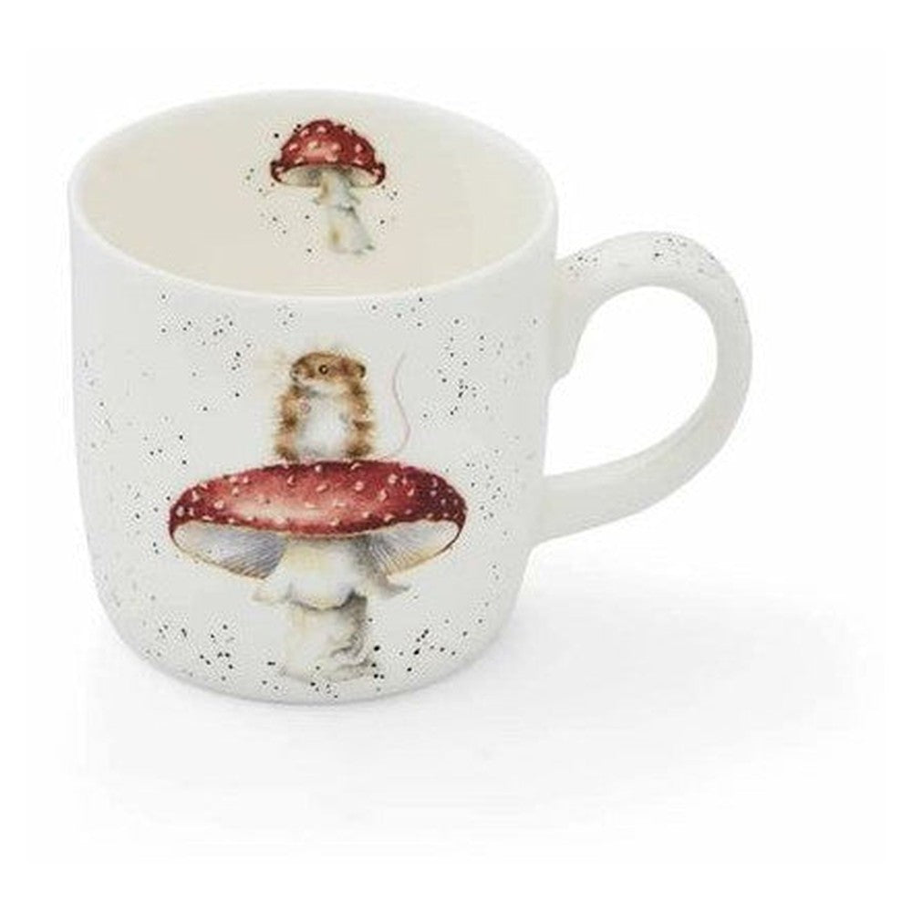 Kubek porcelanowy Wrendale Designs Royal Worcester – polne myszy i muchomory, 310 ml