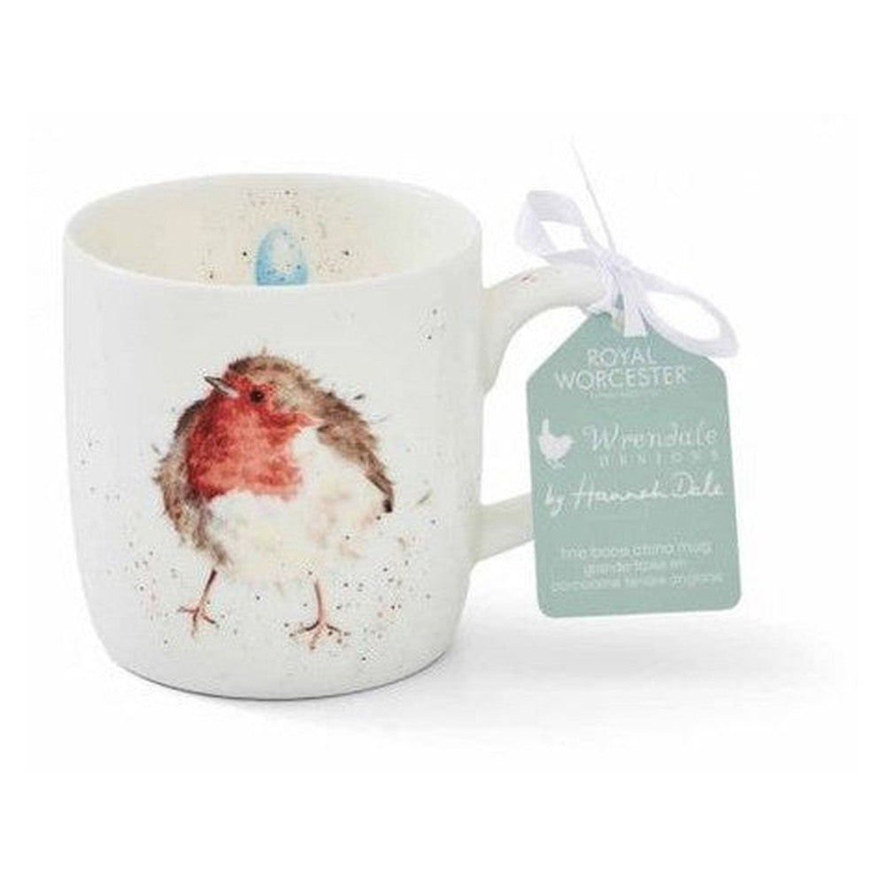 Kubek porcelanowy Wrendale Designs Royal Worcester – ptaszek rudzik, 310 ml