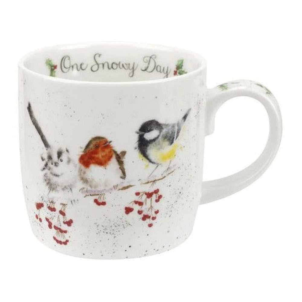 Kubek porcelanowy Wrendale Designs Royal Worcester – ptaszki na gałązce jarzębiny, 310 ml