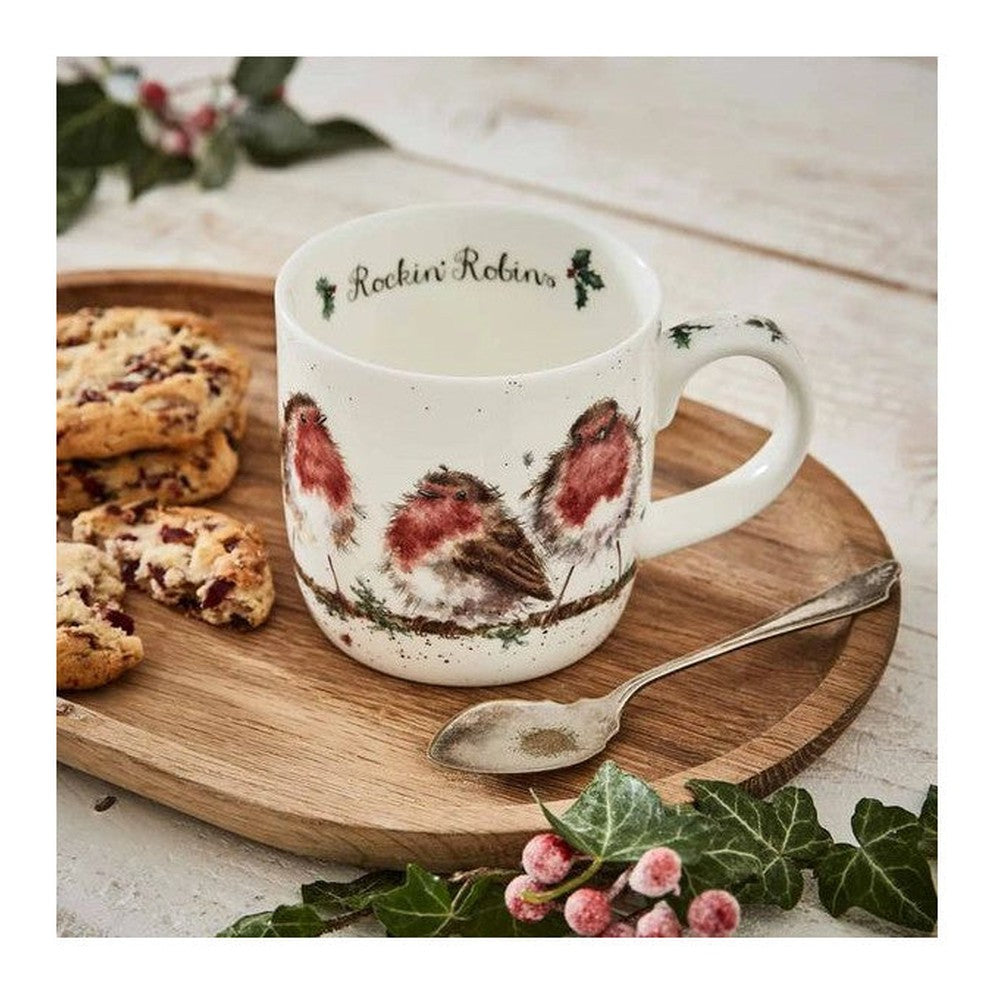 Kubek porcelanowy Wrendale Designs Royal Worcester – ptaszki rudziki, 310 ml – zdjęcie 2