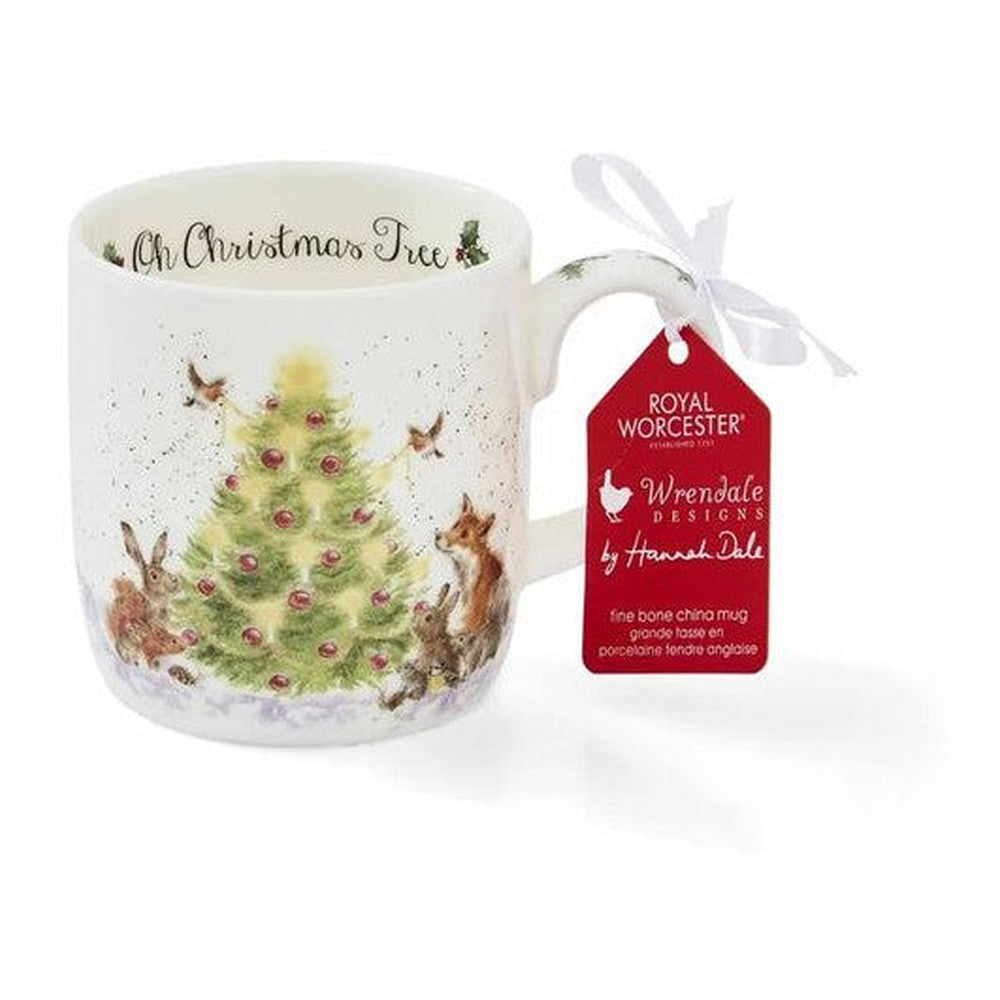 Kubek porcelanowy Wrendale Designs Royal Worcester – świąteczna choinka, 310 ml