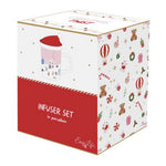 Kubek porcelanowy z pokrywką i zaparzaczem Easy Life – Christmas Twist, 370 ml – zdjęcie 3