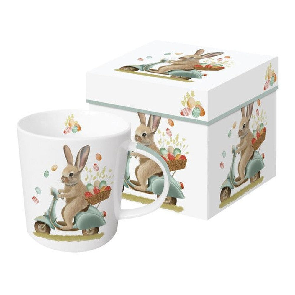 Kubek porcelanowy Zajączek Wielkanocny na Skuterze PPD – 400 ml