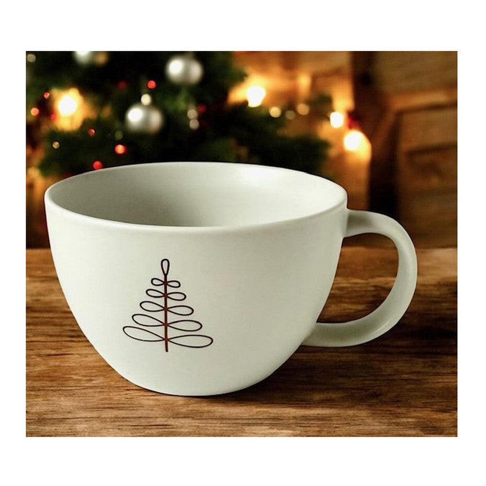 Kubek porcelanowy Złota Choinka PPD w pudełku – biały, złoty, 550 ml – zdjęcie 2