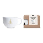 Kubek porcelanowy Złota Choinka PPD w pudełku – biały, złoty, 550 ml