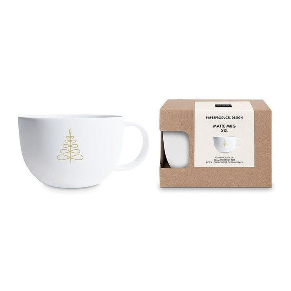 Kubek porcelanowy Złota Choinka PPD w pudełku – biały, złoty, 550 ml