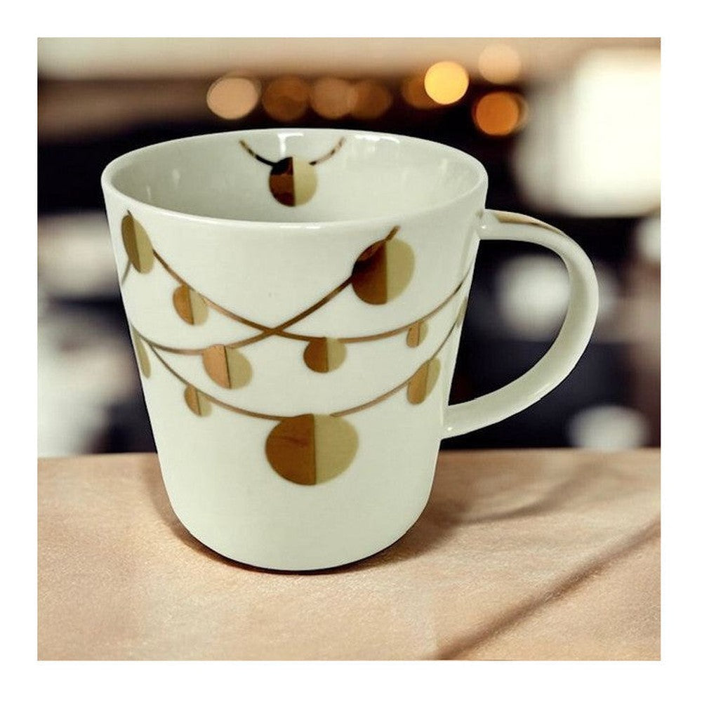 Kubek porcelanowy Złote Bombki PPD – wielokolorowy, 350 ml – zdjęcie 2