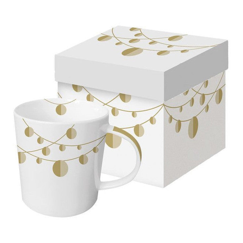 Kubek porcelanowy Złote Bombki PPD – wielokolorowy, 350 ml