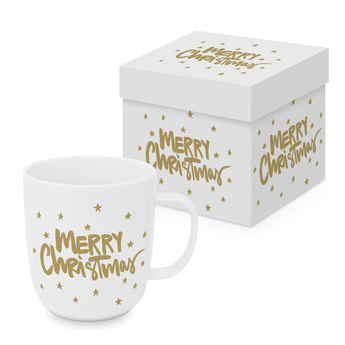 Kubek porcelanowy Złote Gwiazdki PPD – w ozdobnym pudełku, 350 ml