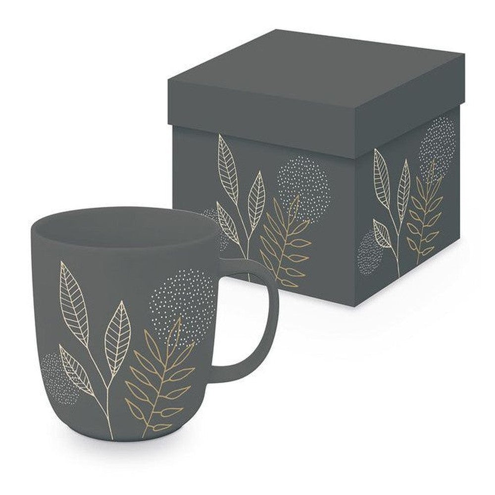 Kubek porcelanowy Złote Liście PPD – matowy 400 ml