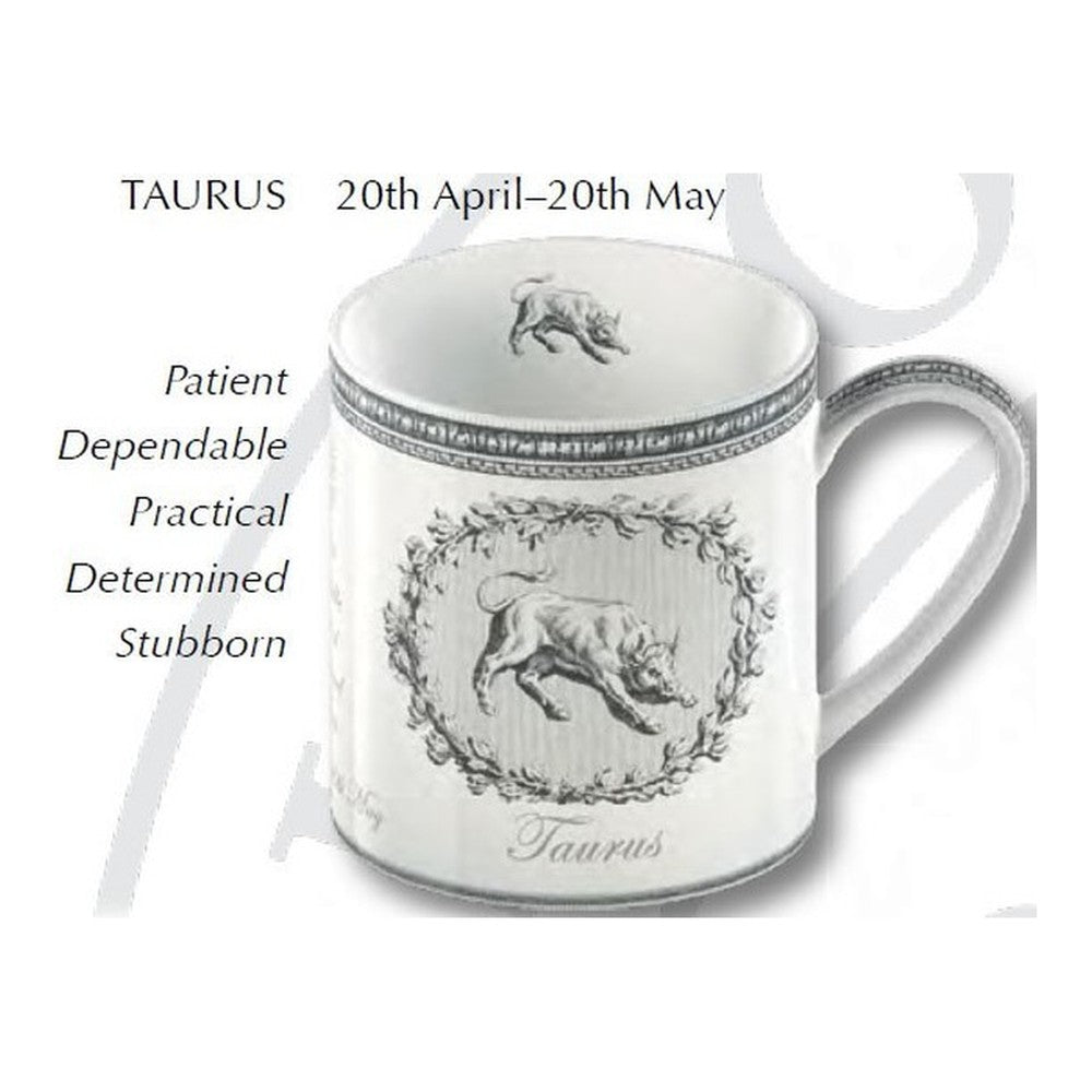 Kubek porcelanowy Znak Zodiaku Byk Kitchen Craft – biały 350 ml