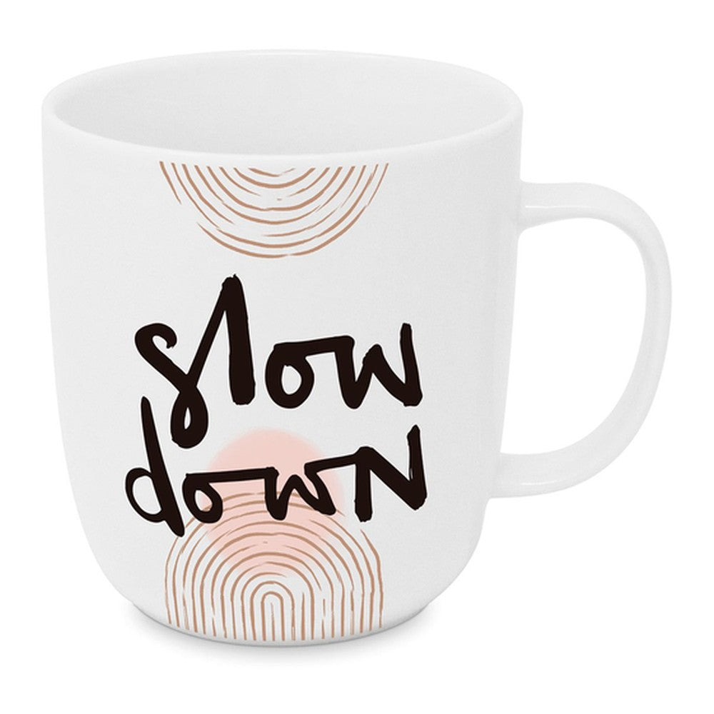 Kubek porcelanowy Zwolnij PPD – biały, 400 ml