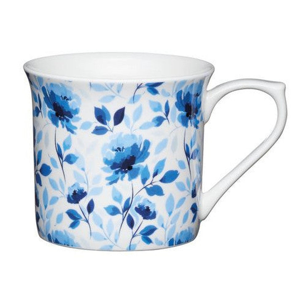 Kubek ryflowany Niebieskie Róże Kitchen Craft – niebieski 300 ml