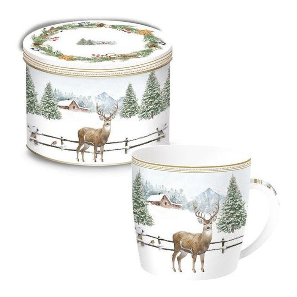 Kubek z pokrywką i filtrem White Forest Easy Life – Jeleń, 350 ml