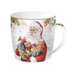 Kubek z porcelany kostnej Merry Christmas Easy Life – Mikołaj z Prezentami, 350 ml