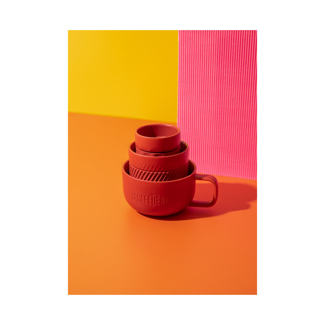 Kubki do kawy wstawiane jeden w drugi La Cafetière – czerwone, 3 szt. – zdjęcie 6
