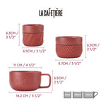 Kubki do kawy wstawiane jeden w drugi La Cafetière – czerwone, 3 szt. – zdjęcie 8