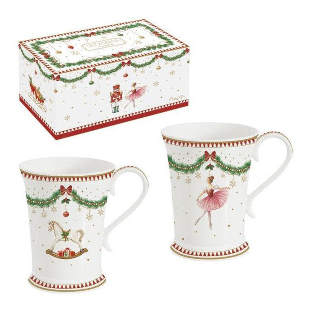 Kubki porcelanowe Magie de Noel Easy Life – Magia Świąt, 2 szt., 300 ml
