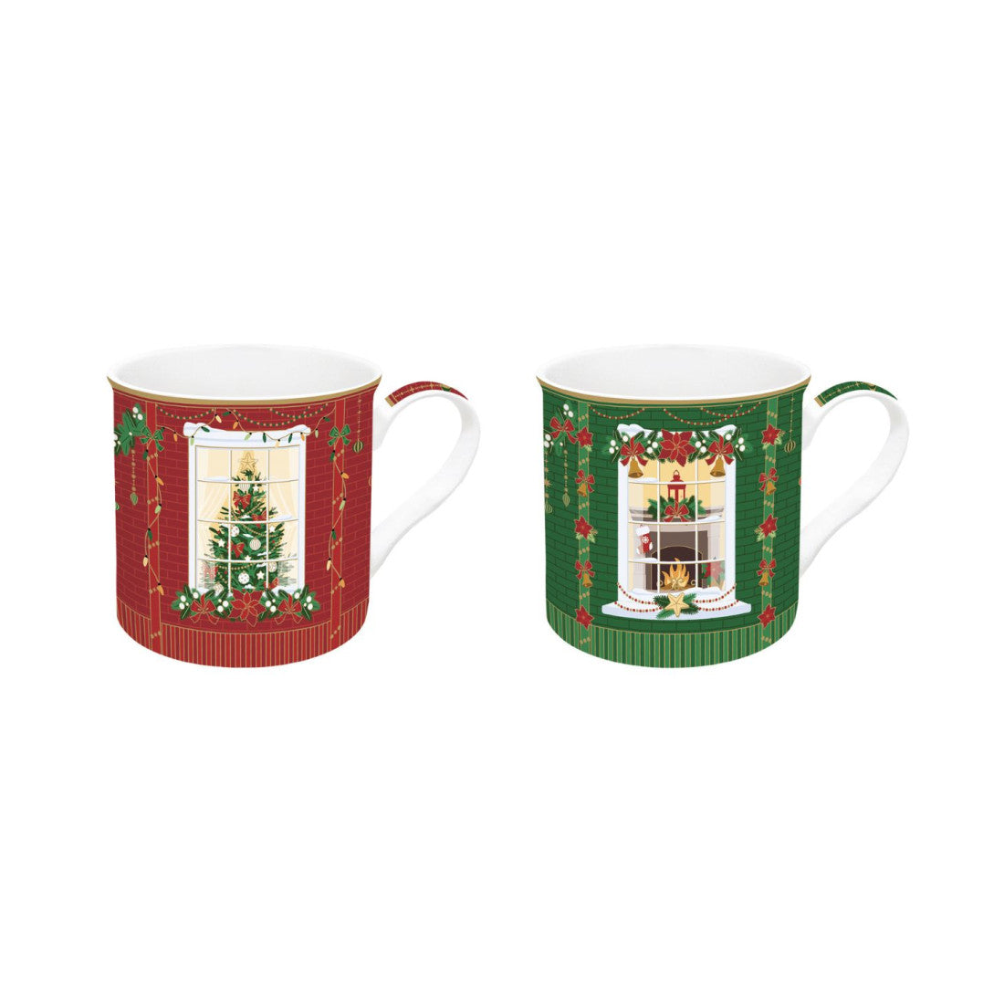 Kubki porcelanowe Świąteczna scenka Easy Life – Fine China, 2 szt., 300 ml