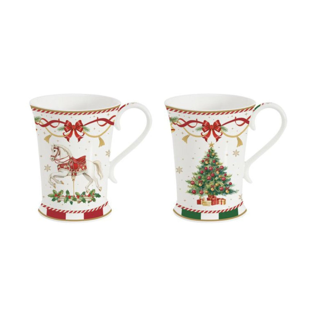 Kubki porcelanowe Świąteczne opowieści Easy Life – Christmas Tale, 2 szt., 300 ml