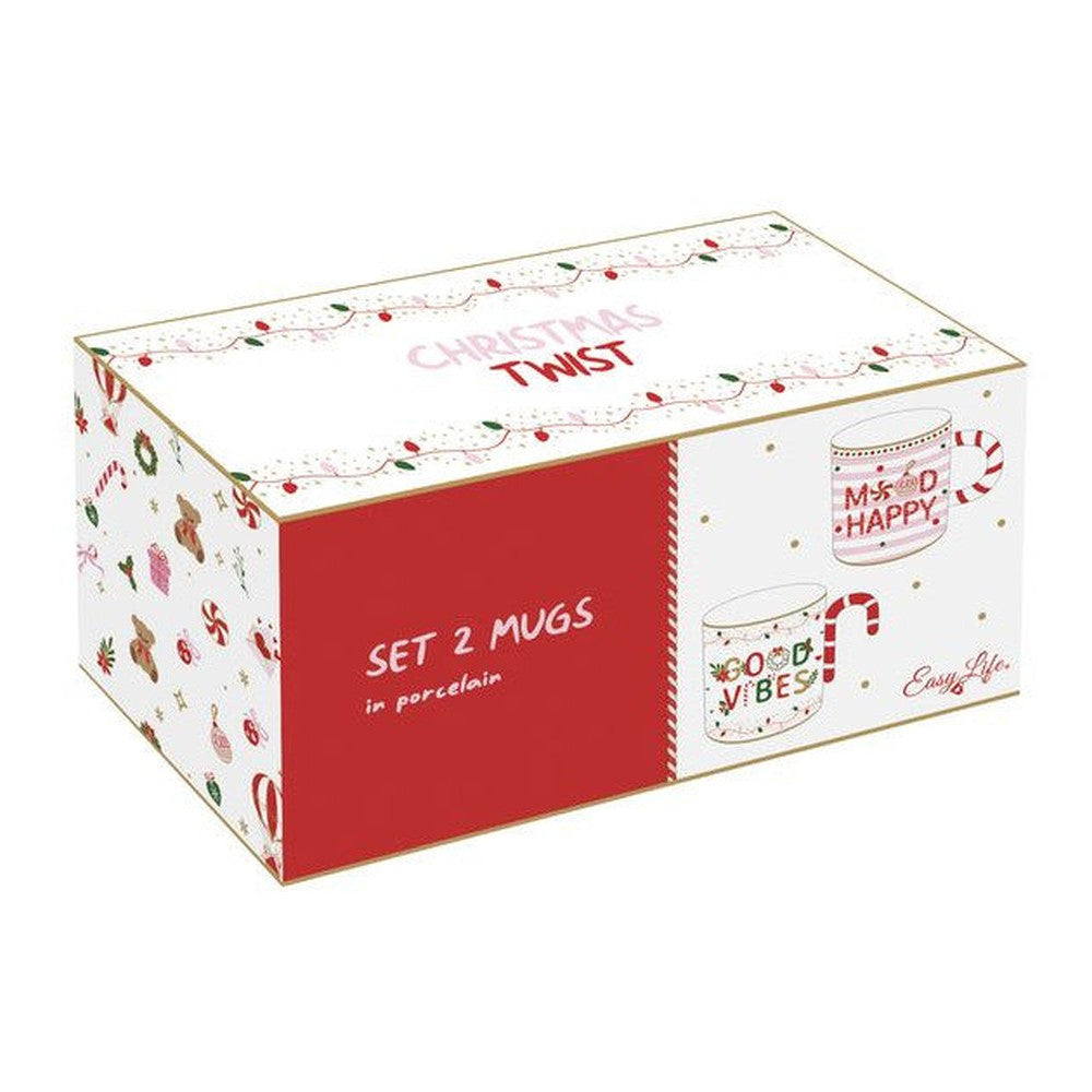 Kubki porcelanowe Świąteczny twist Easy Life – Christmas Twist, 2 szt., 350 ml – zdjęcie 3