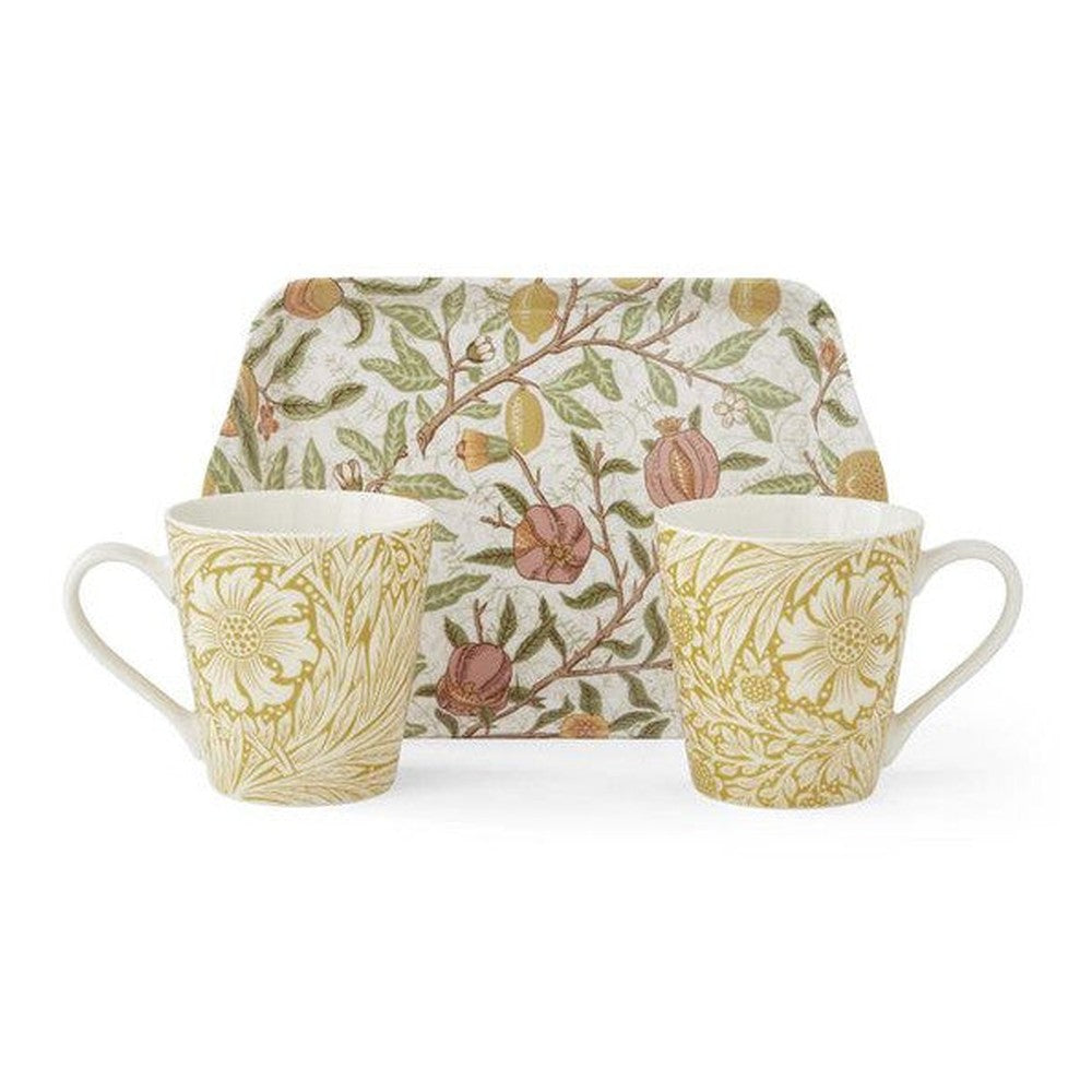 Kubki porcelanowe z tacą Morris & Co. Pimpernel – zestaw 3 szt. – zdjęcie 5
