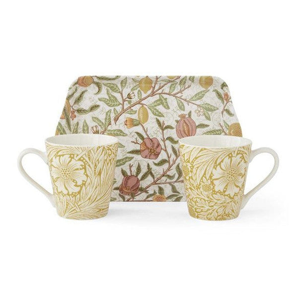 Kubki porcelanowe z tacą Morris & Co. Pimpernel – zestaw 3 szt.