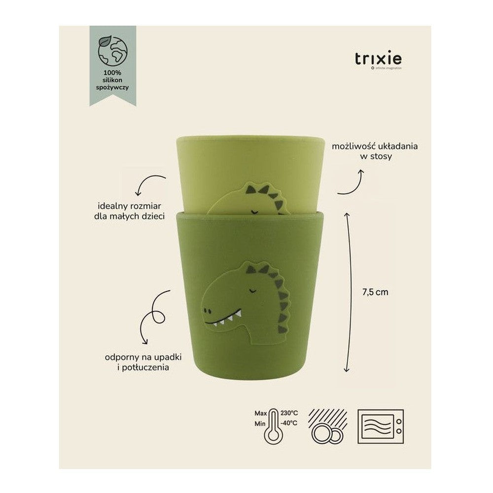 Kubki silikonowe Dinozaur Trixie – 2 szt., 7,5 × 8 cm – zdjęcie 3