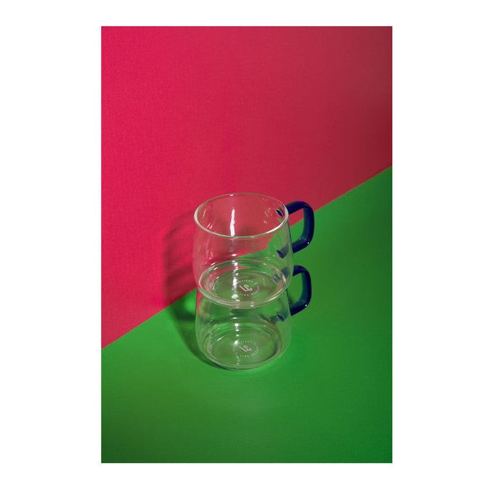 Kubki szklane z niebieskim uchwytem La Cafetière – 2 szt., 275 ml – zdjęcie 5