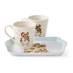 Kubki z tacką Wrendale Designs Royal Worcester – świąteczne myszki i ser, 3 szt. – zdjęcie 3