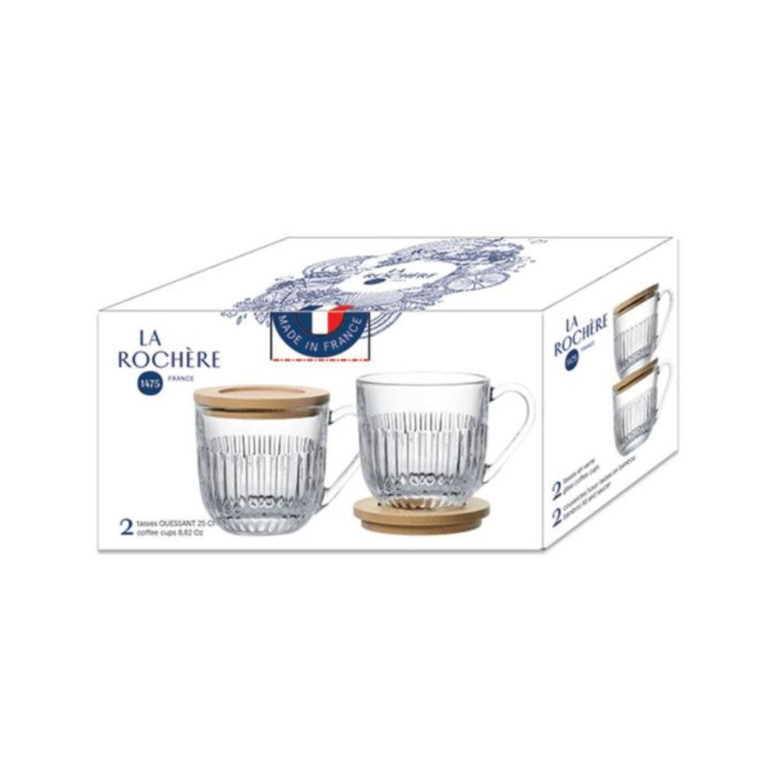 Kubki z uchem i pokrywkami Ouessant La Rochère – 2 szt., 240 ml – zdjęcie 6