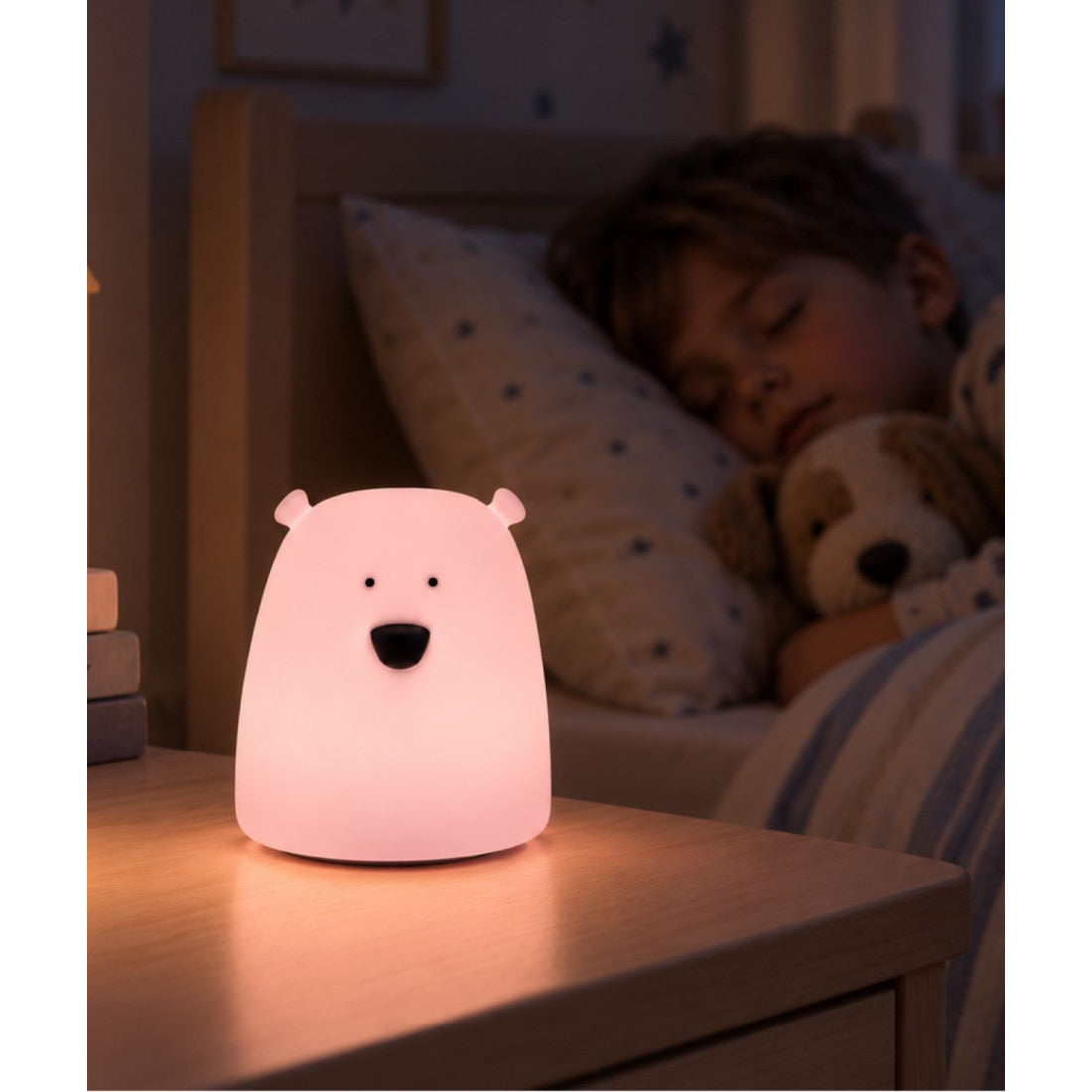 Lampka nocna Miś Mały Rabbit & Friends – różowa – zdjęcie 2