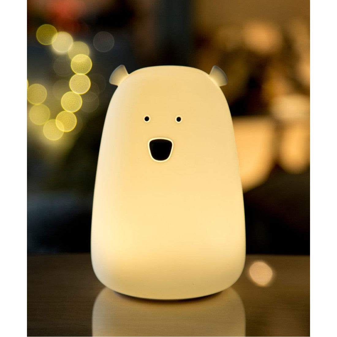 Lampka nocna Miś Duży z głośnikiem i pilotem Rabbit & Friends – biała – zdjęcie 6