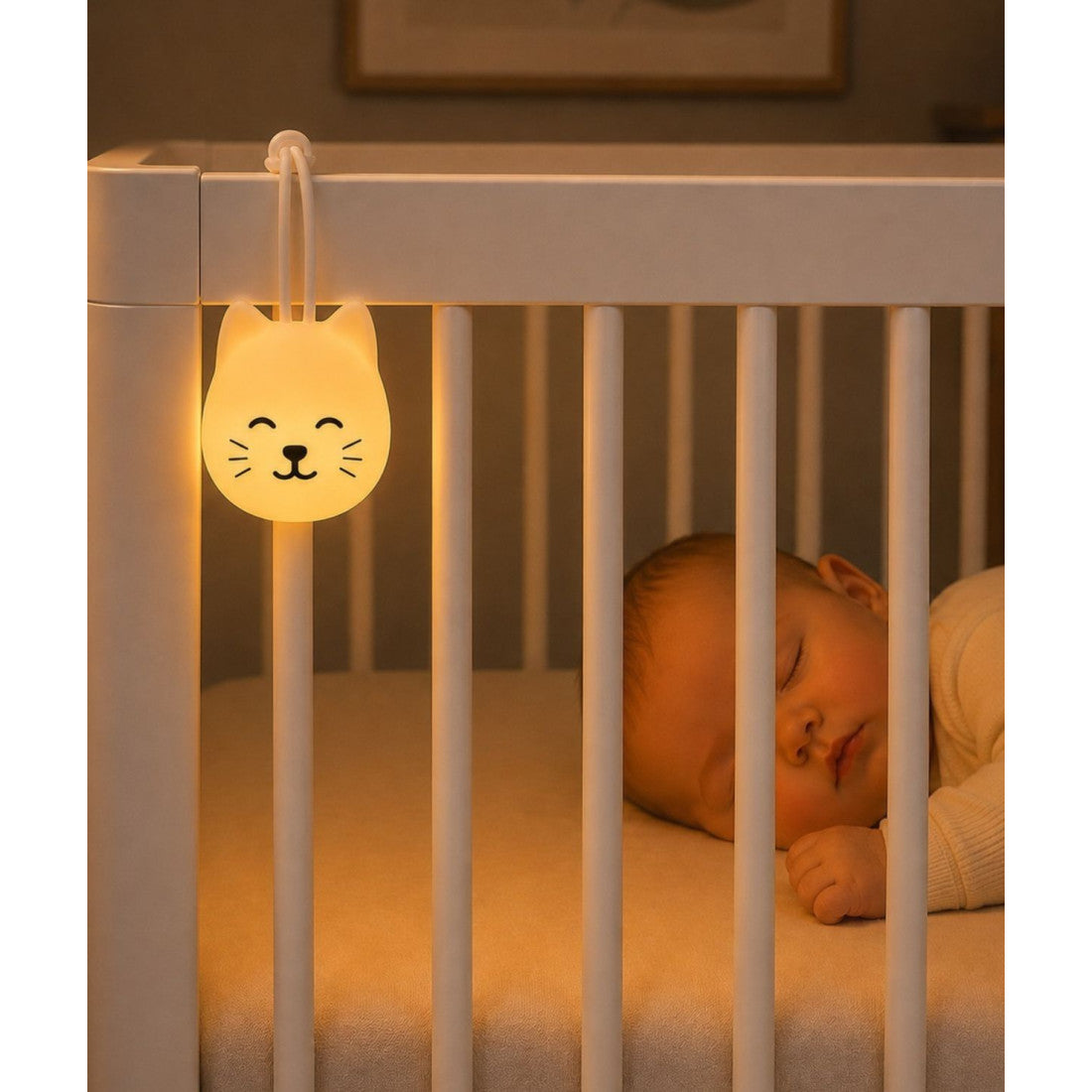 Lampka nocna do zawieszania Moonlight Friends Rabbit & Friends – Kot MOMO – zdjęcie 2