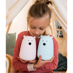 Lampka nocna Miś Duży Rabbit & Friends – niebieska – zdjęcie 3