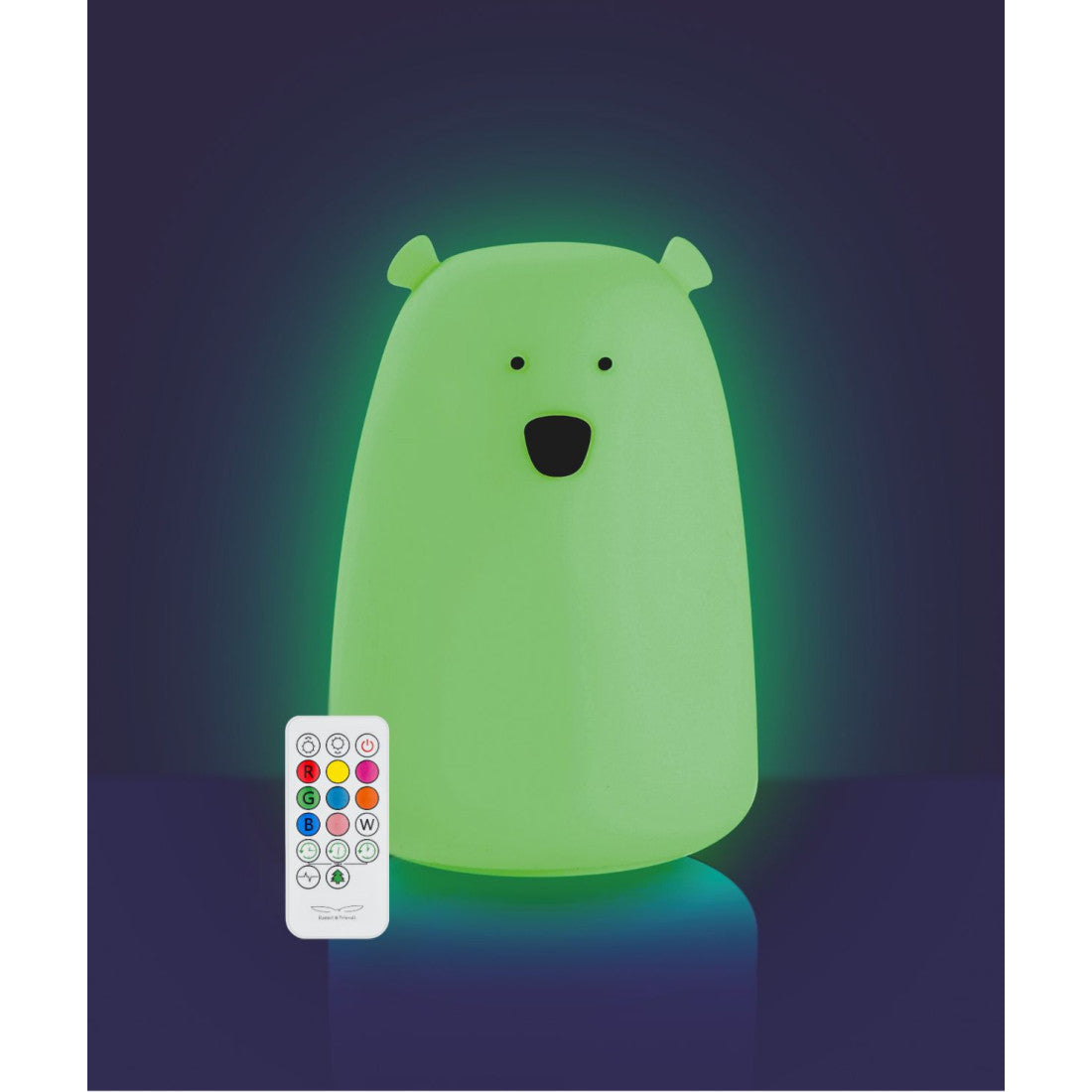 Lampka nocna Miś Duży z pilotem Rabbit & Friends – świecąca w ciemności – zdjęcie 2