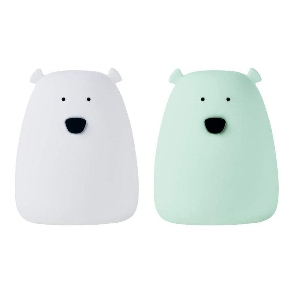 Lampki nocne Mini Miś Rabbit & Friends – Biały i Arktyczna Zieleń, 2 szt.
