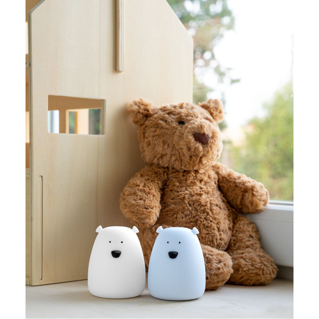 Lampki nocne Mini Miś Rabbit & Friends – Biały i Arktyczny Błękit, 2 szt. – zdjęcie 2
