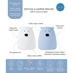 Lampki nocne Mini Miś Rabbit & Friends – Biały i Arktyczny Błękit, 2 szt. – zdjęcie 4