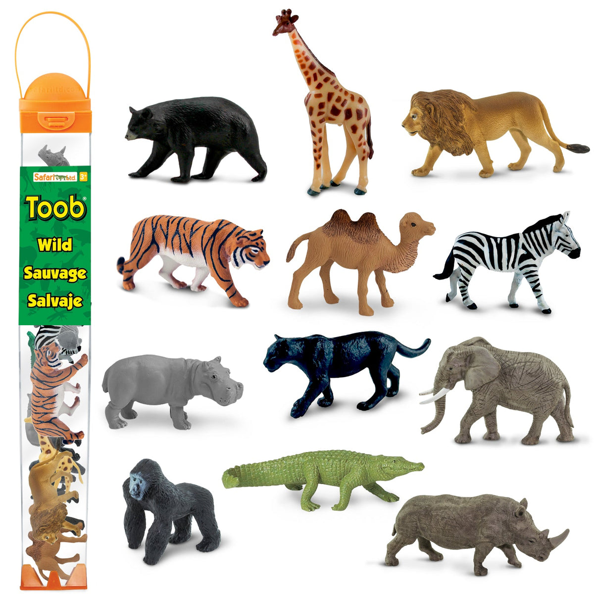Figurki w tubie Safari Ltd – Dzikie zwierzęta, 12 szt.