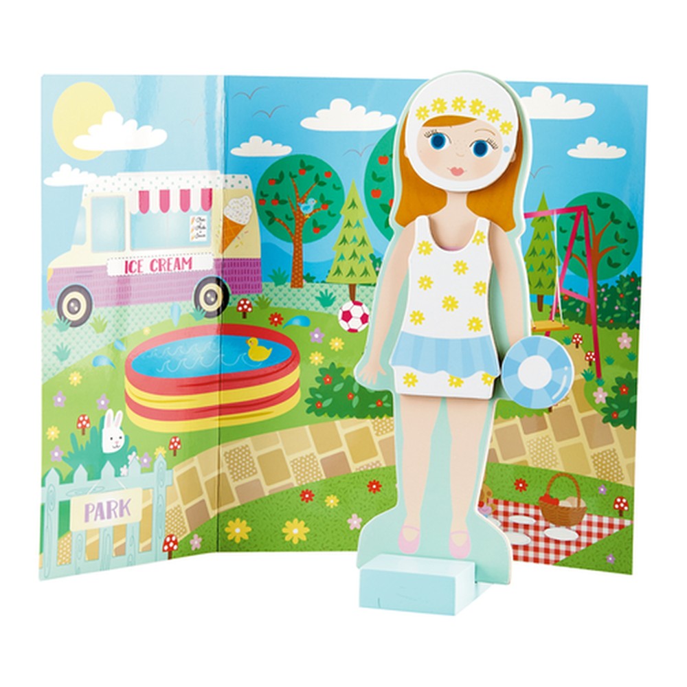 Magnetyczna ubieranka – lalka Elsie Floss & Rock – drewniana, 23,5 cm – zdjęcie 2