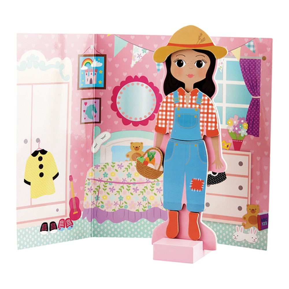 Magnetyczna ubieranka – lalka Sofia Floss & Rock – drewniana, 23,5 cm – zdjęcie 3