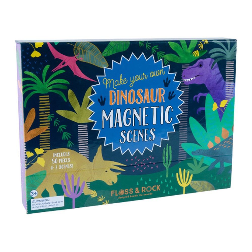 Magnetyczna układanka Dinozaury Floss & Rock – z dwoma tłami i szufladą